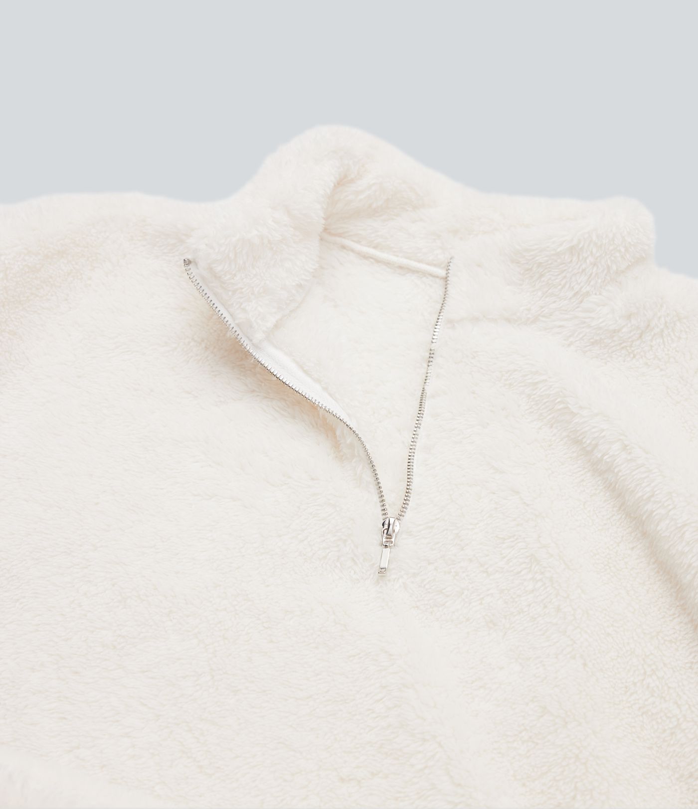 Sweatshirt casual polaire col montant manches longues avec poche kangourou