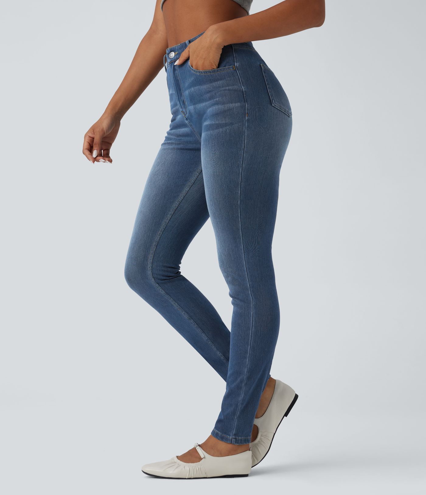 Halara Flex™ High Waisted Casual Skinny Jeans with Pockets