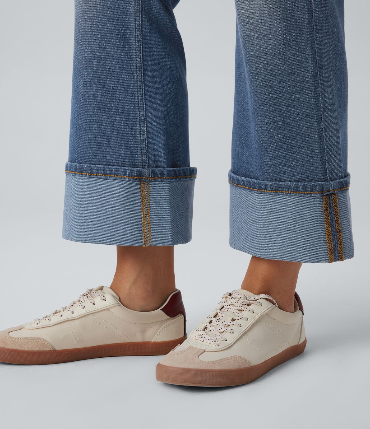 Halara Flex™ High Waisted Rolled Hem 7/8 Casual Flare Jeans with Pockets