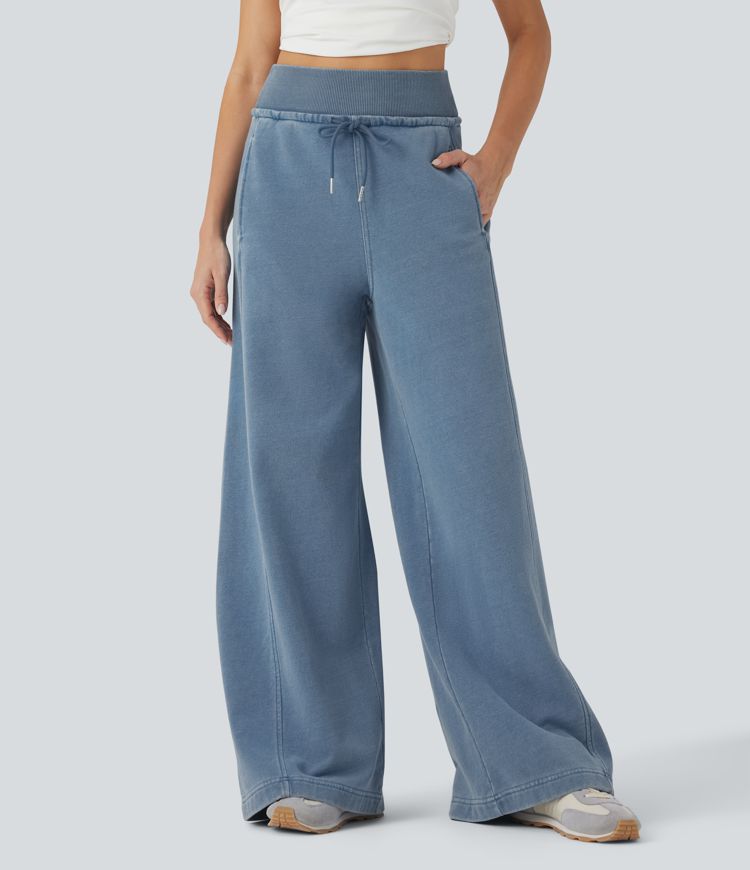 Halara Flex™ High Waisted Drawstring Casual French Terry Sweatpants Jeans with Pockets