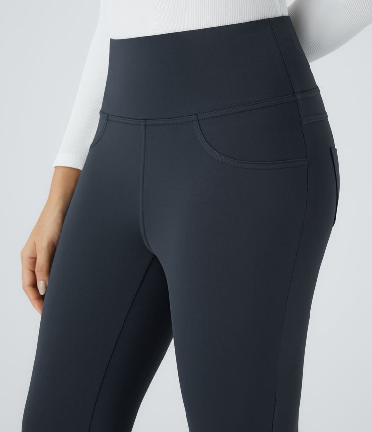 Pantalón  oficina cónico bolsillo trasero tiro alto