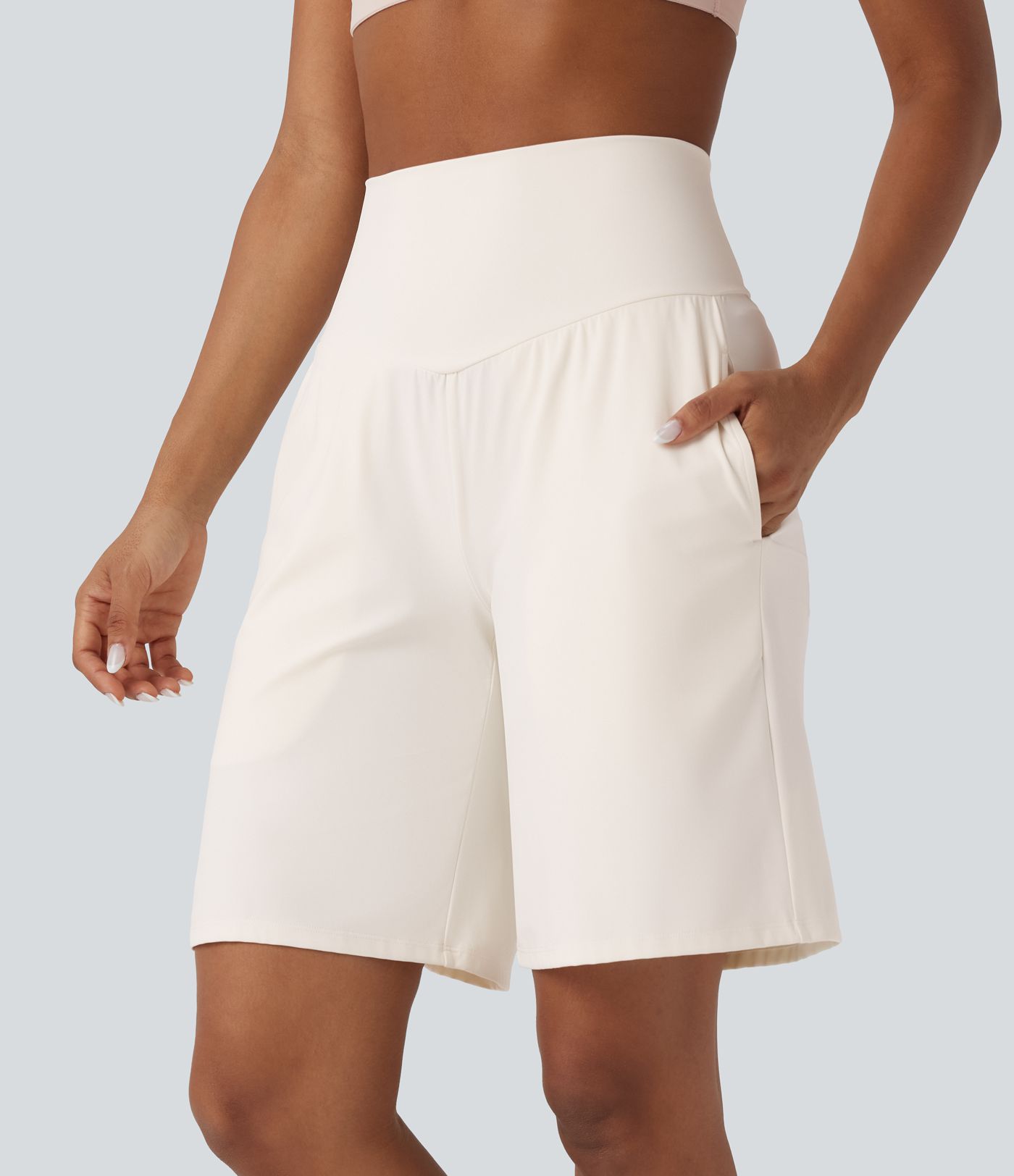 SoftlyZero™ Airy High Waisted Pockets Cool Touch Yoga Bermuda Shorts