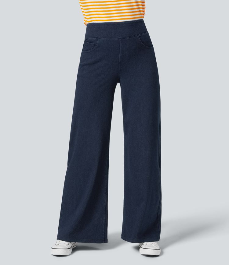 Halara Flex™ High Waisted Pockets Wide Leg Casual Jeans