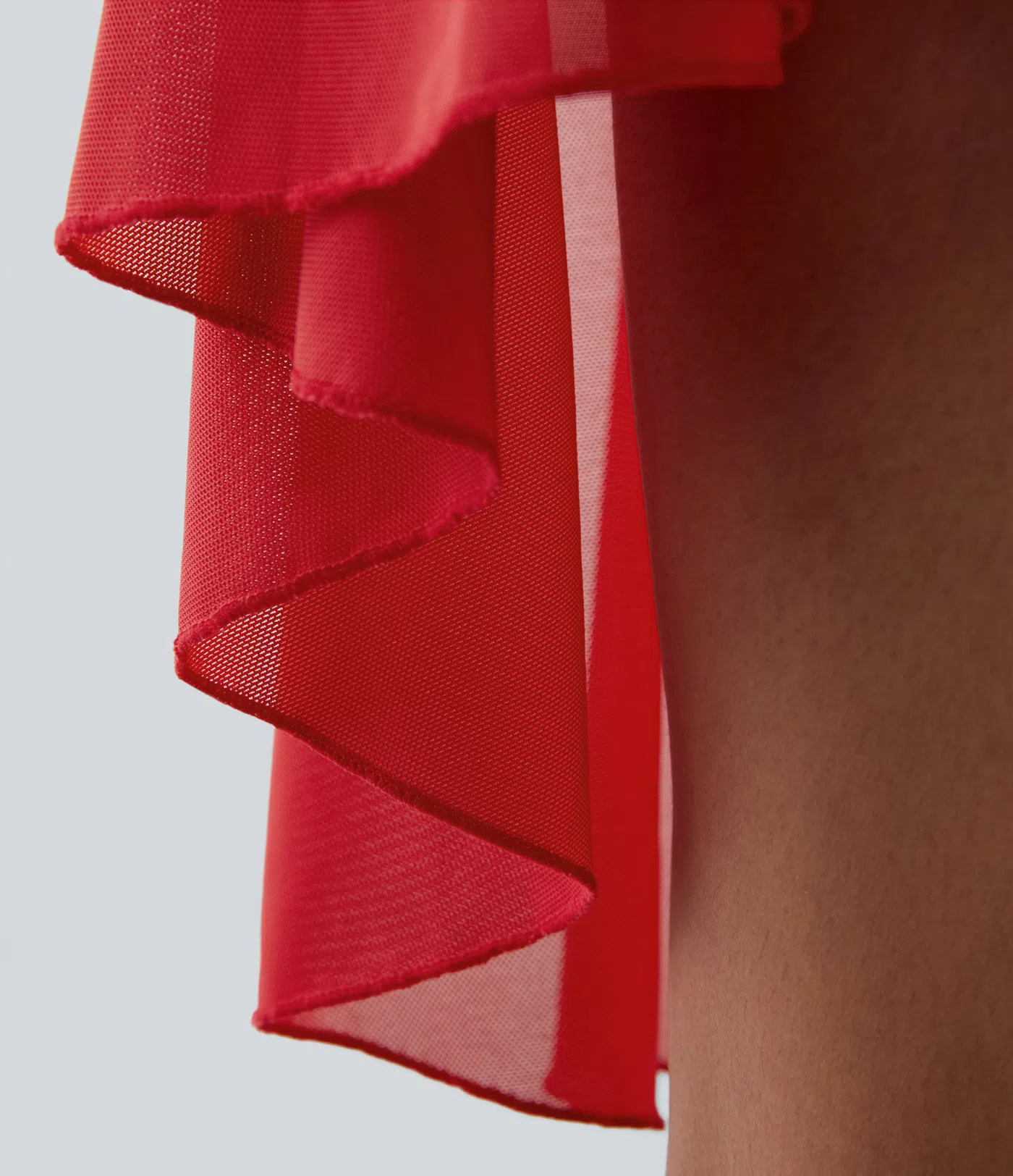 Lace Up 2-in-1 Pocket High Low Contrast Mesh Flowy Low Support Mini Dance Active Dress A-C Cups