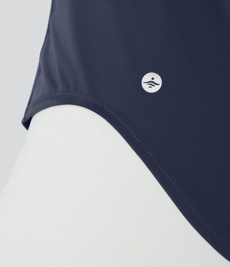 Halara UltraSculpt™ Rückenfreies Lauf-Tanktop mit U-Ausschnitt und überkreuztem, abgerundetem Saum