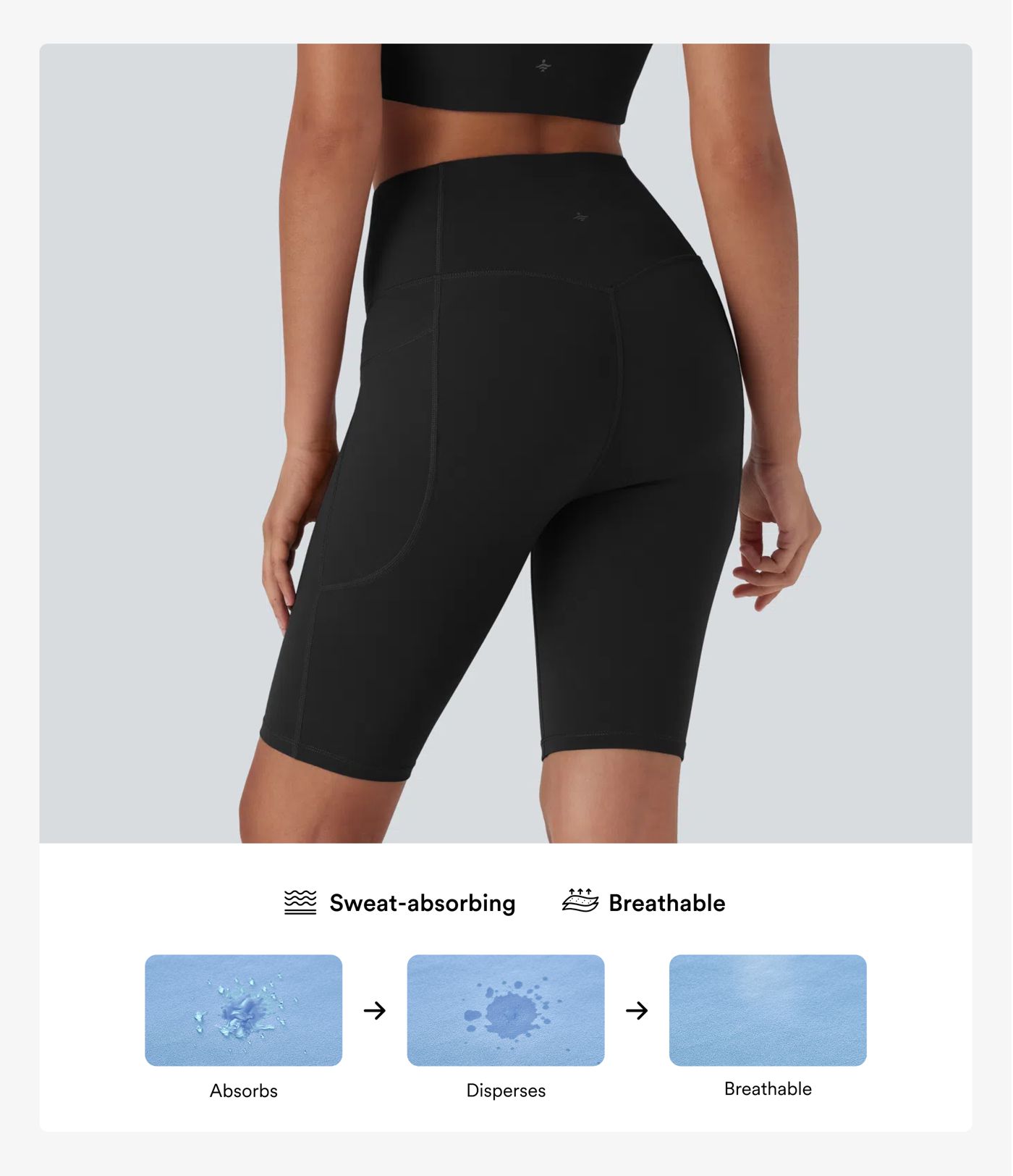Halara UltraSculpt™ High Waisted Butt Lifting Tummy Control Shaping Training Biker Shorts 9'' with Pockets