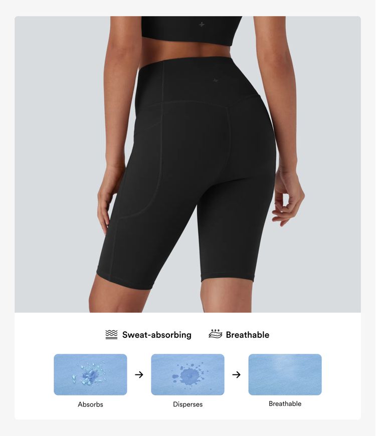 Halara UltraSculpt™ High Waisted Butt Lifting Tummy Control Shaping Training Biker Shorts 9'' with Pockets