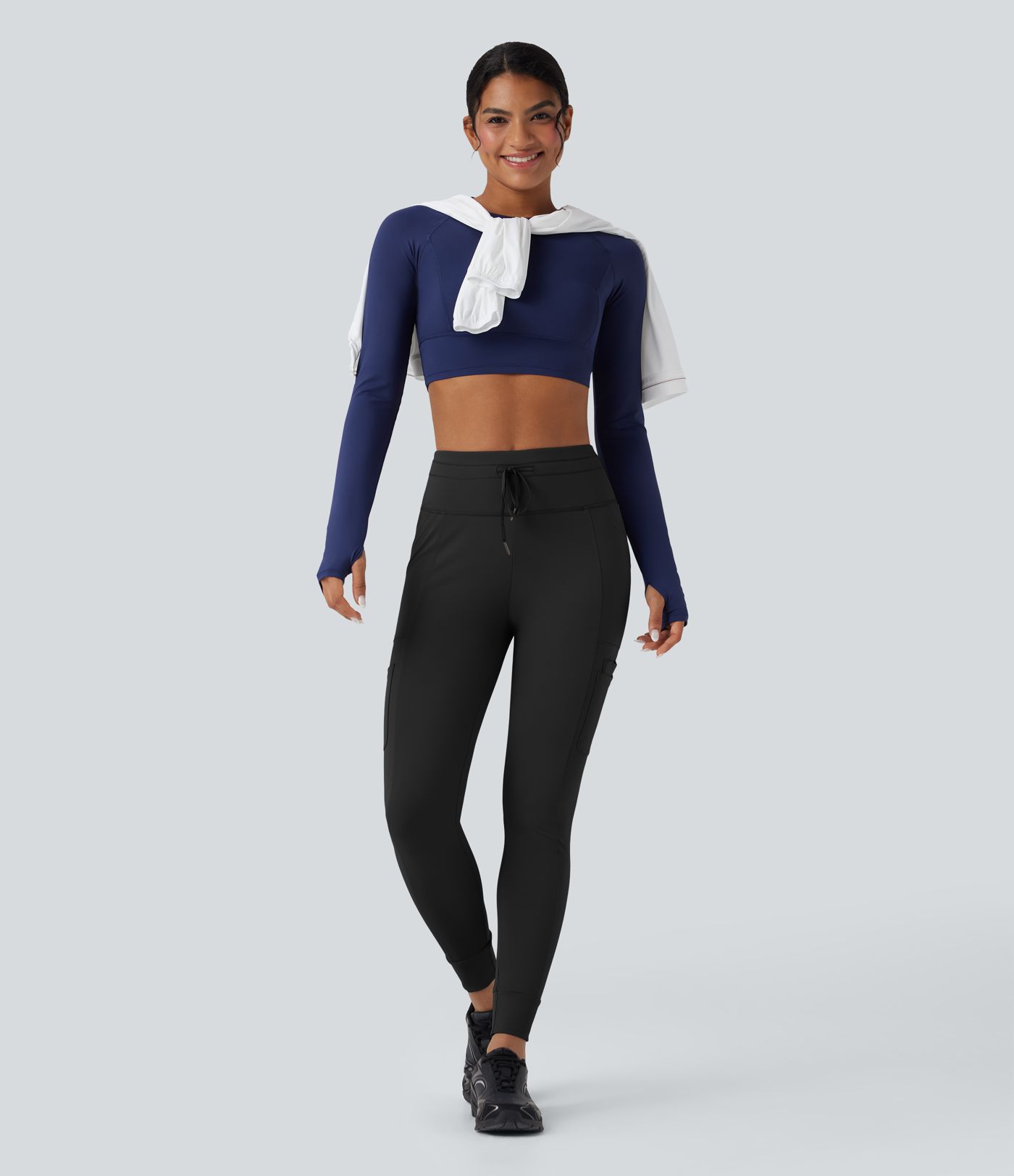 SoftlyZero™ Plush High Waisted Drawstring Hiking Joggers with Pockets