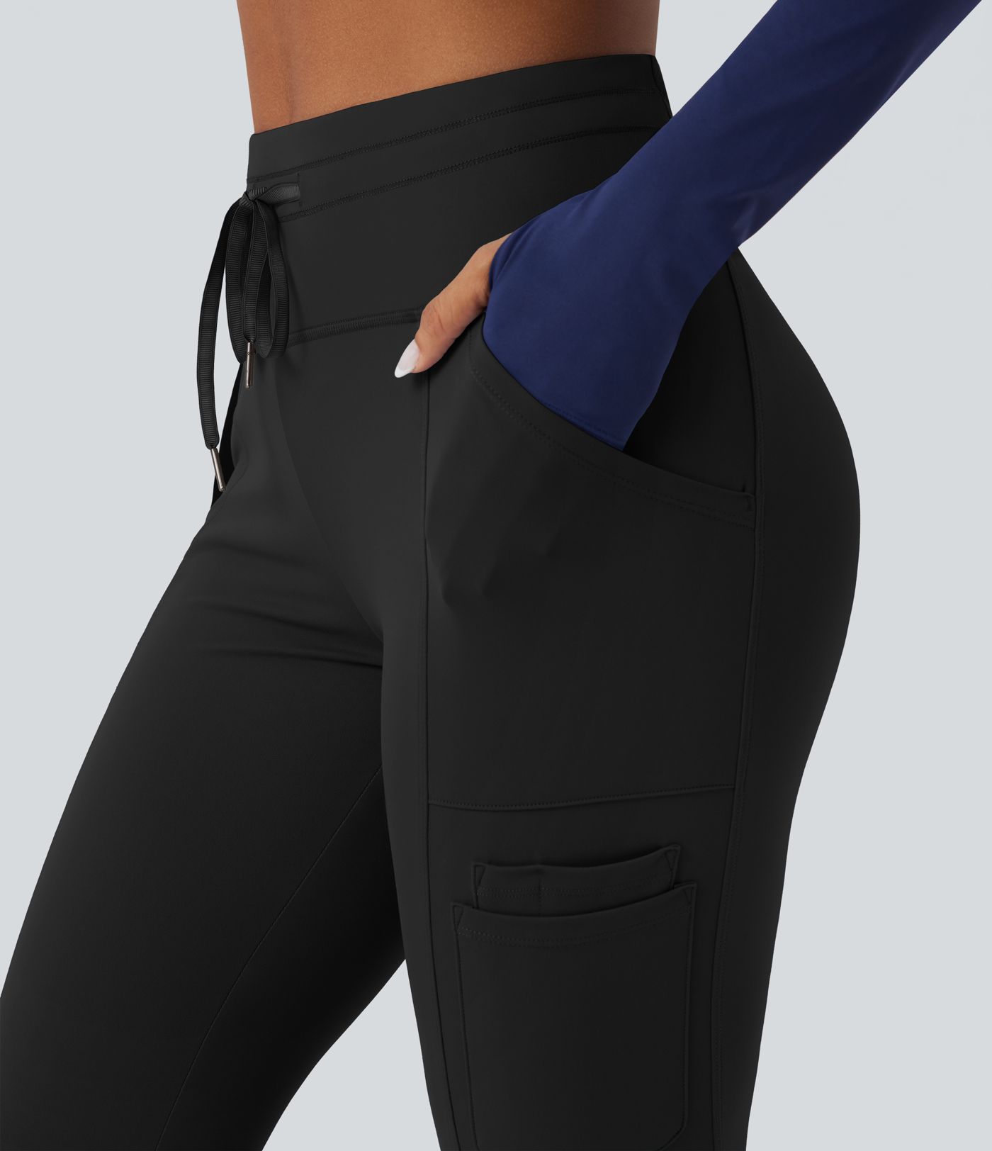 SoftlyZero™ Plush High Waisted Drawstring Hiking Joggers with Pockets