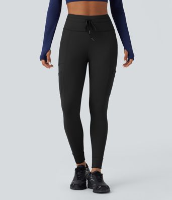 SoftlyZero™ Plush High Waisted Drawstring Hiking Joggers with Pockets
