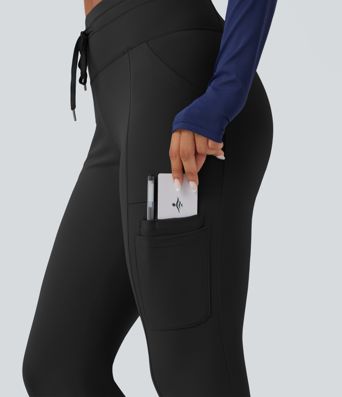 SoftlyZero™ Plush High Waisted Drawstring Hiking Joggers with Pockets