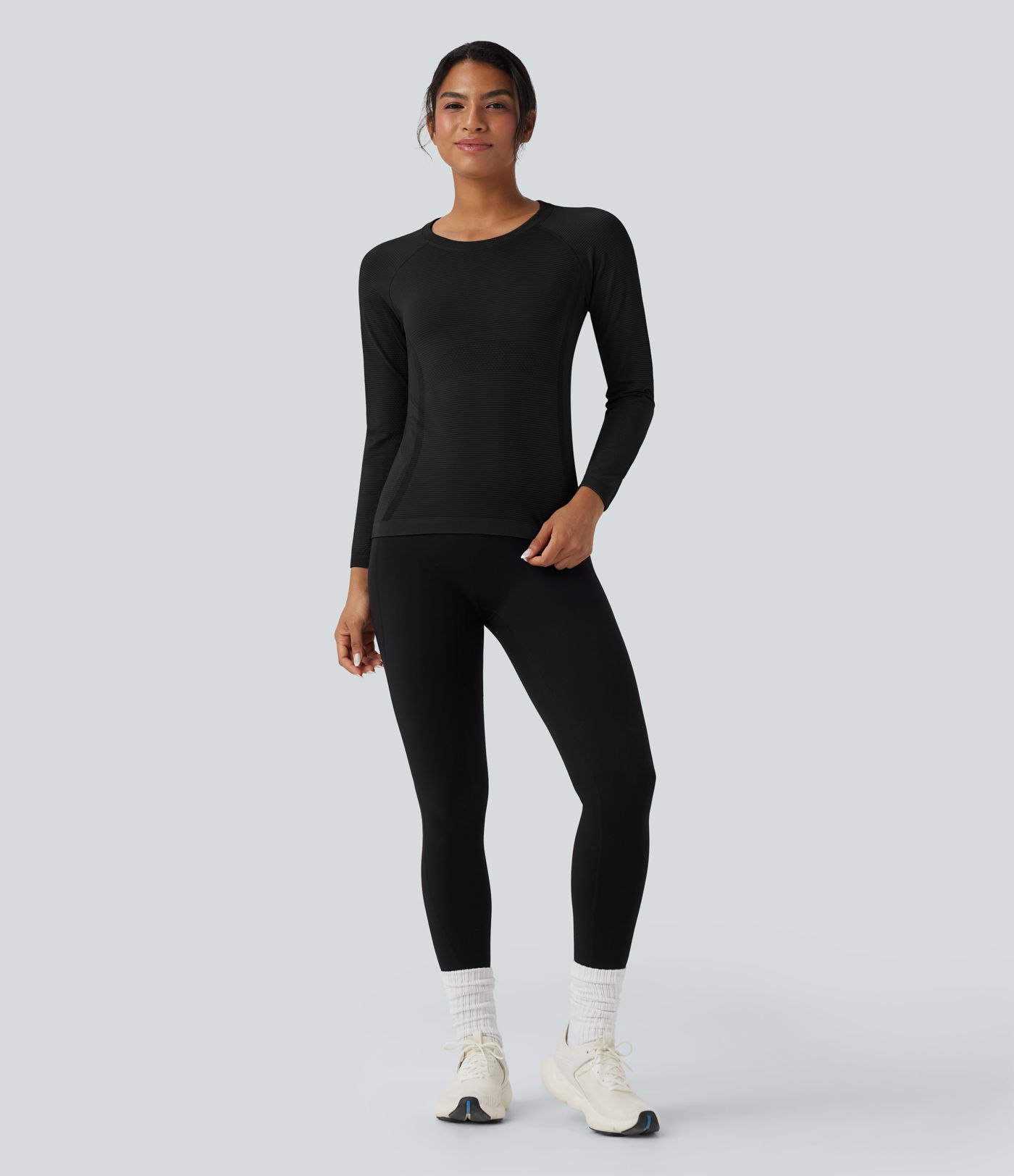 OneForm Seamless Flow Round Neck Raglan Long Sleeve Workout Sports Top