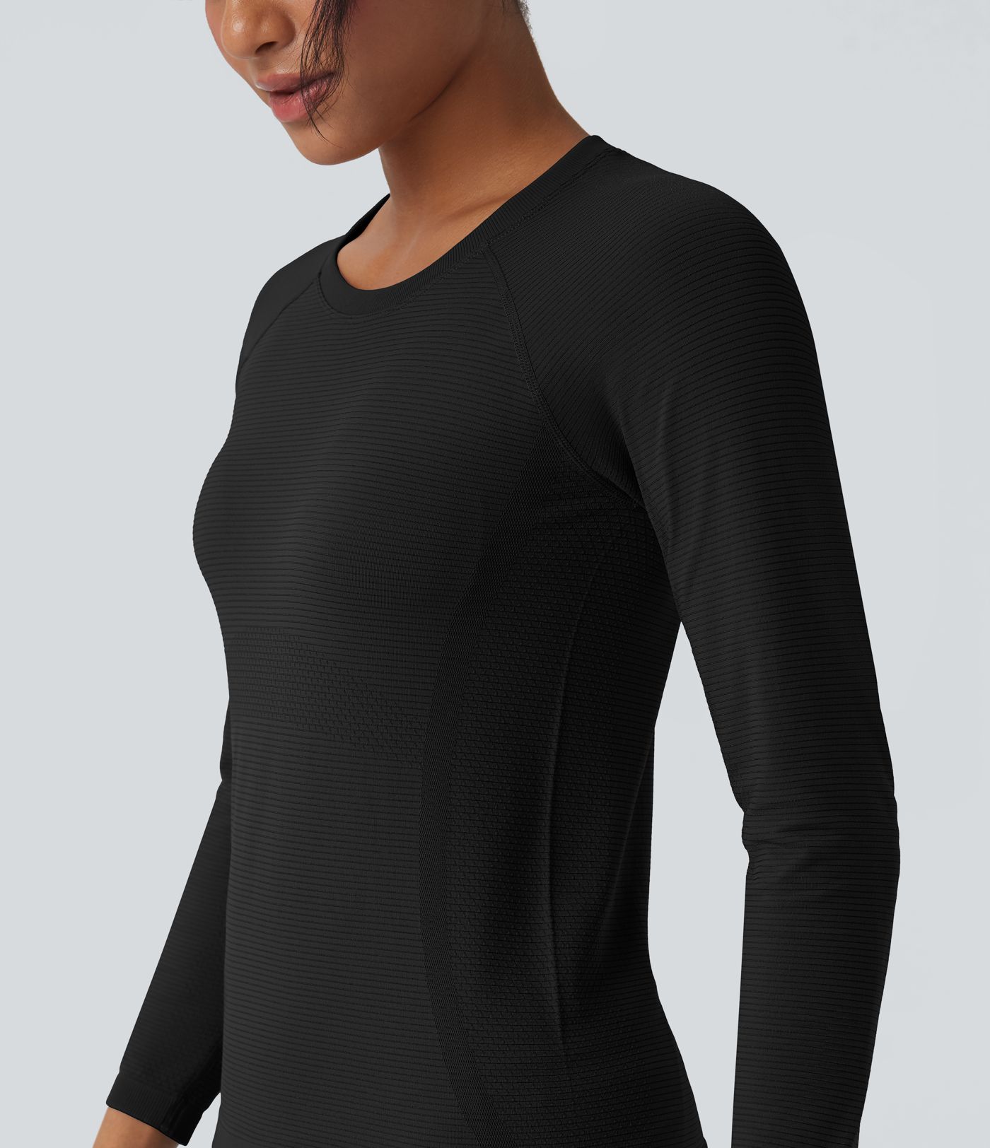 OneForm Seamless Flow Round Neck Raglan Long Sleeve Workout Sports Top