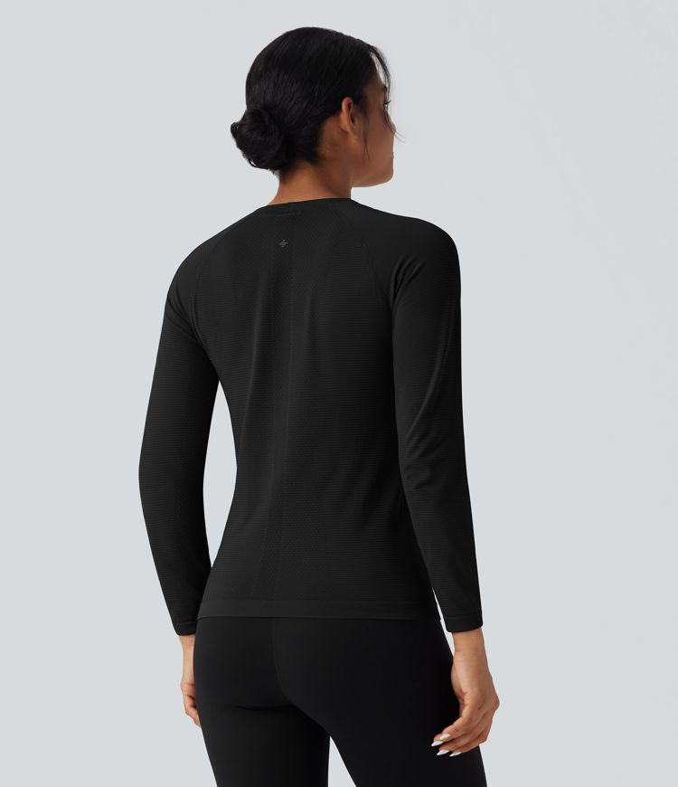OneForm Seamless Flow Round Neck Raglan Long Sleeve Workout Sports Top