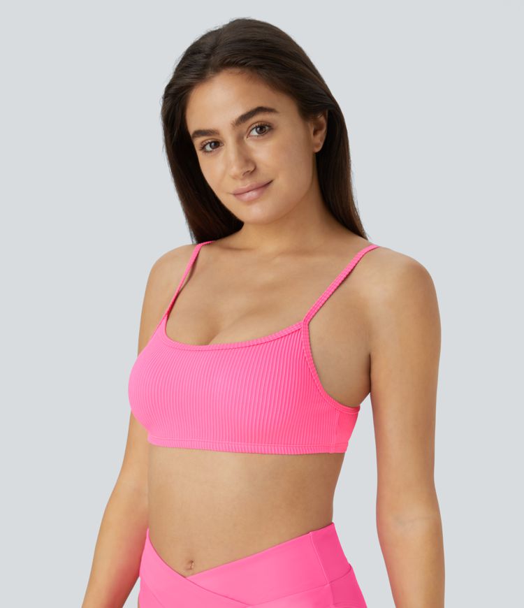 Haut de maillot de bain bikini côtelé