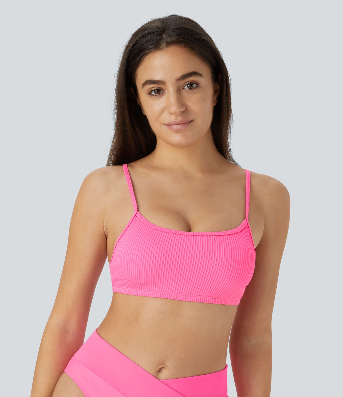 Haut de maillot de bain bikini côtelé