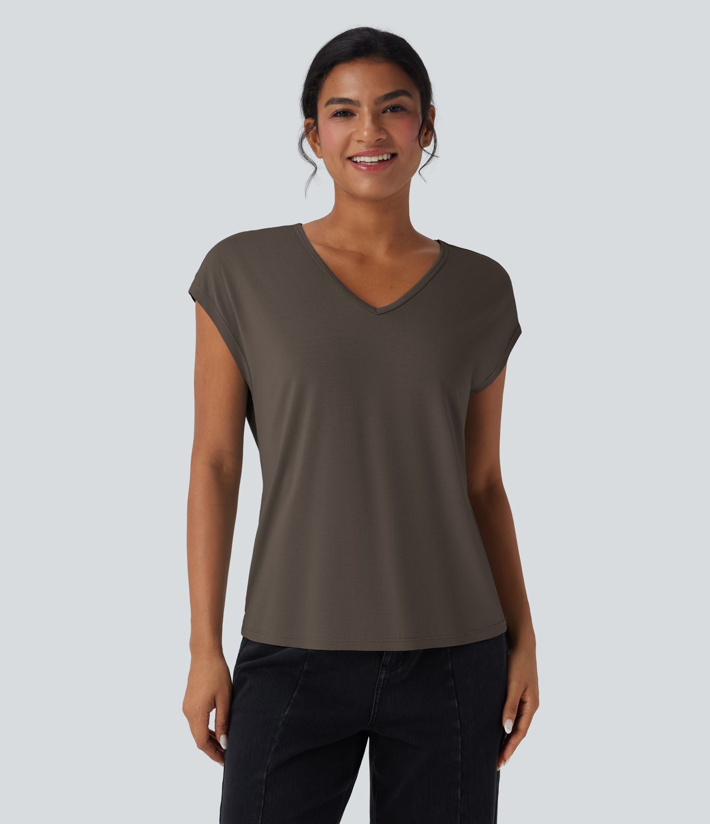 V Neck Short Sleeve Casual T-Shirt