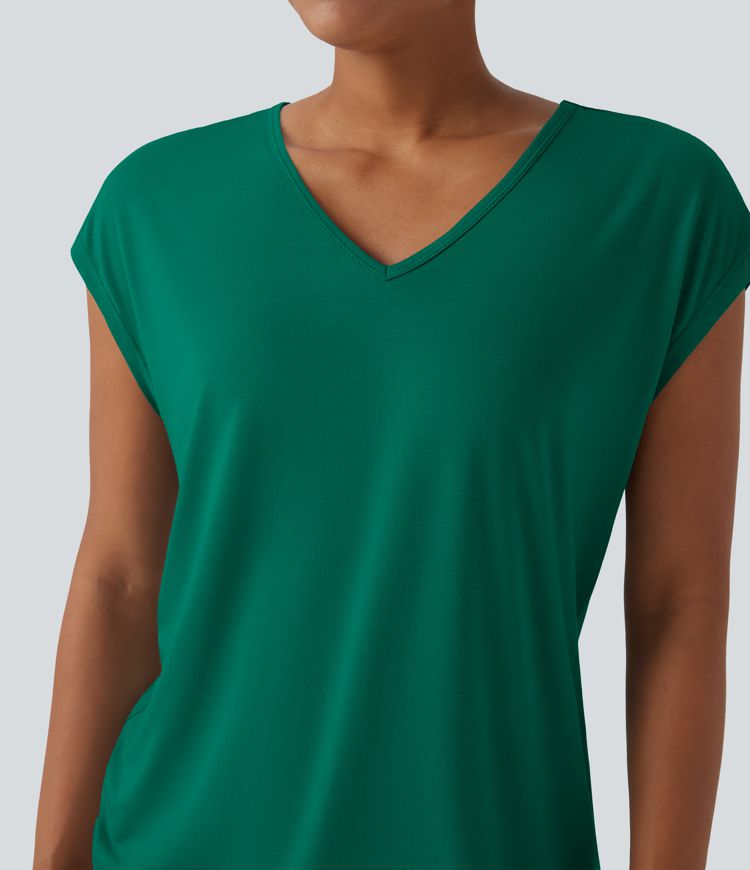 V Neck Short Sleeve Casual T-Shirt