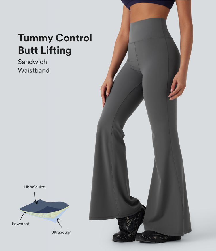 Halara UltraSculpt™ SoCinched High Waisted Tummy Control Butt Lifting Shaping Yoga Flare Leggings