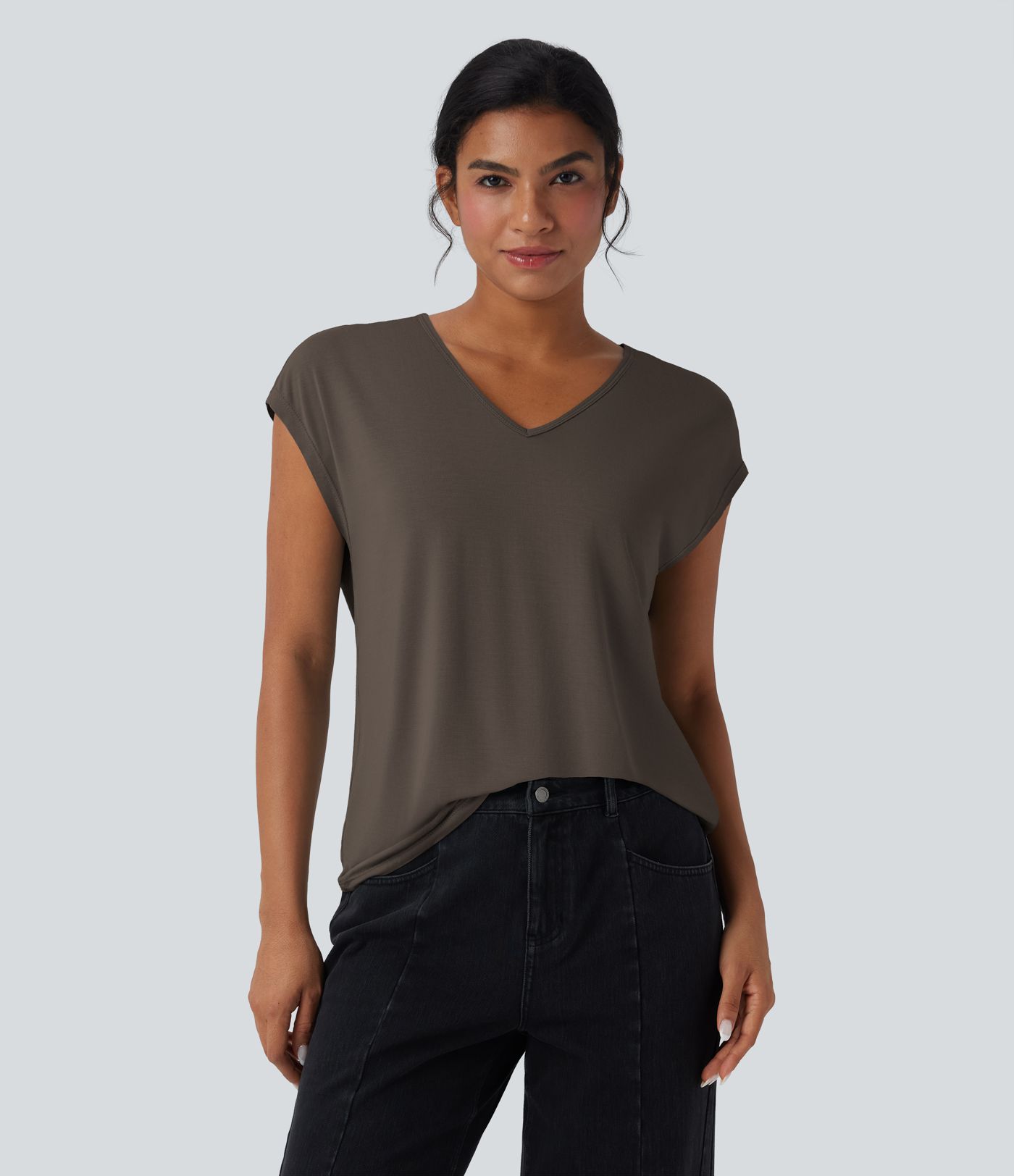 V Neck Short Sleeve Casual T-Shirt