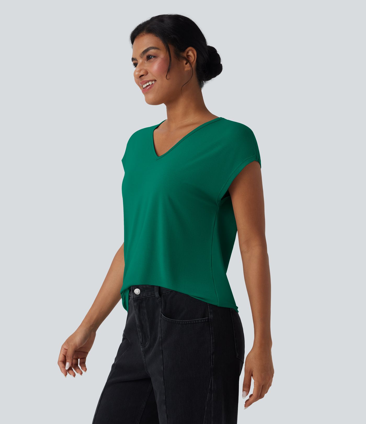 V Neck Short Sleeve Casual T-Shirt