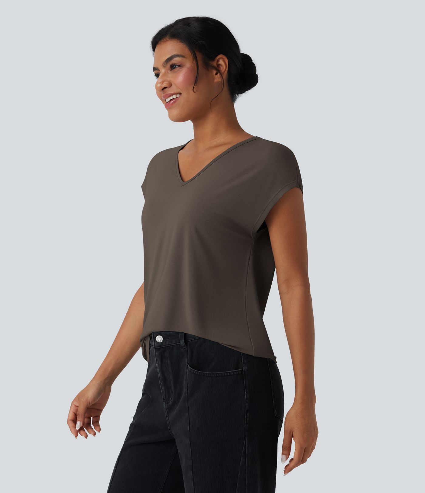 V Neck Short Sleeve Casual T-Shirt