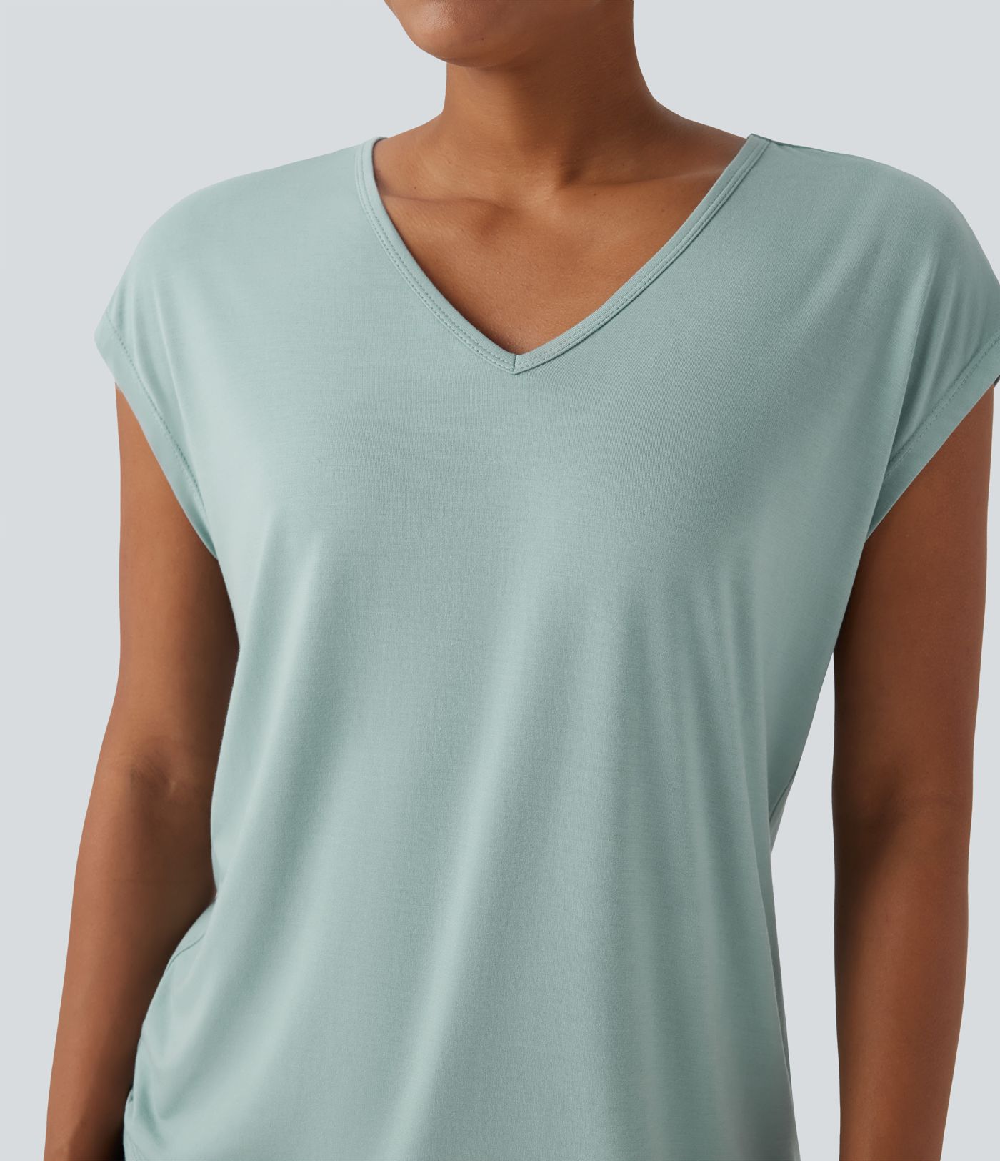 V Neck Short Sleeve Casual T-Shirt