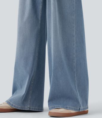 Halara Flex™ Mid Rise Wide Leg Casual Jeans with Pockets