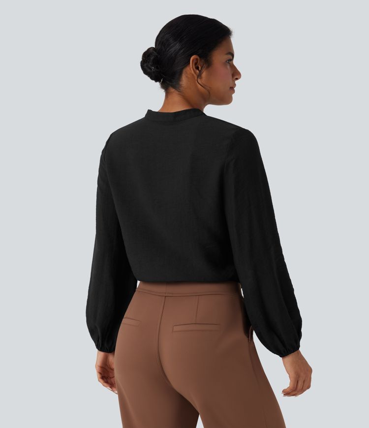 V Neck Long Sleeve Work Shirt