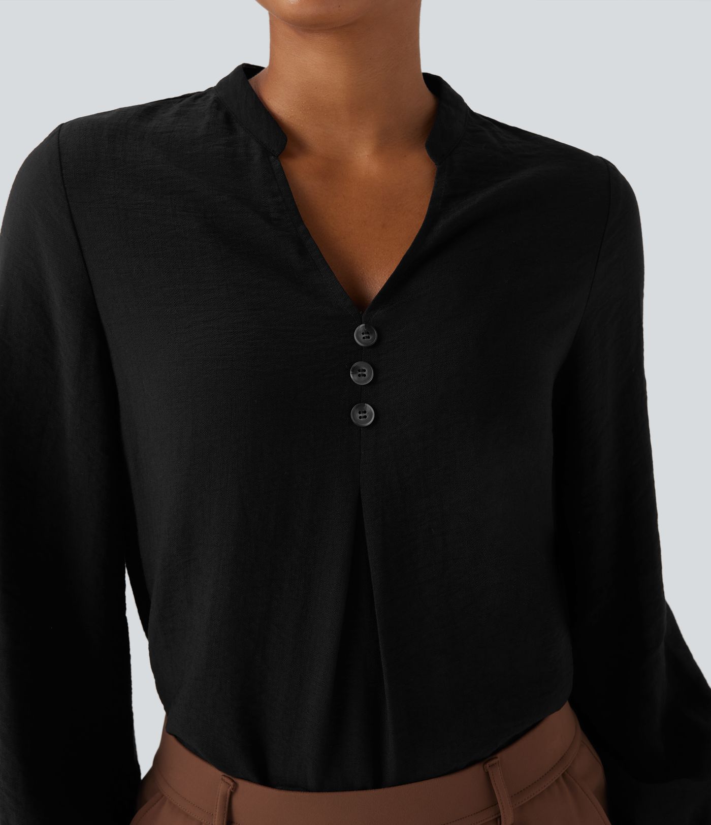 V Neck Long Sleeve Work Shirt