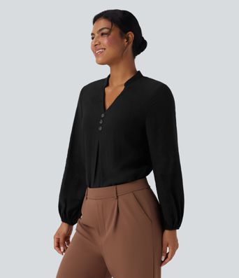 V Neck Long Sleeve Work Shirt