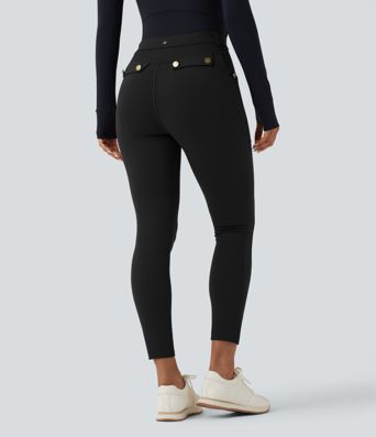 Šauras bikses augustu vidukli a kabatām