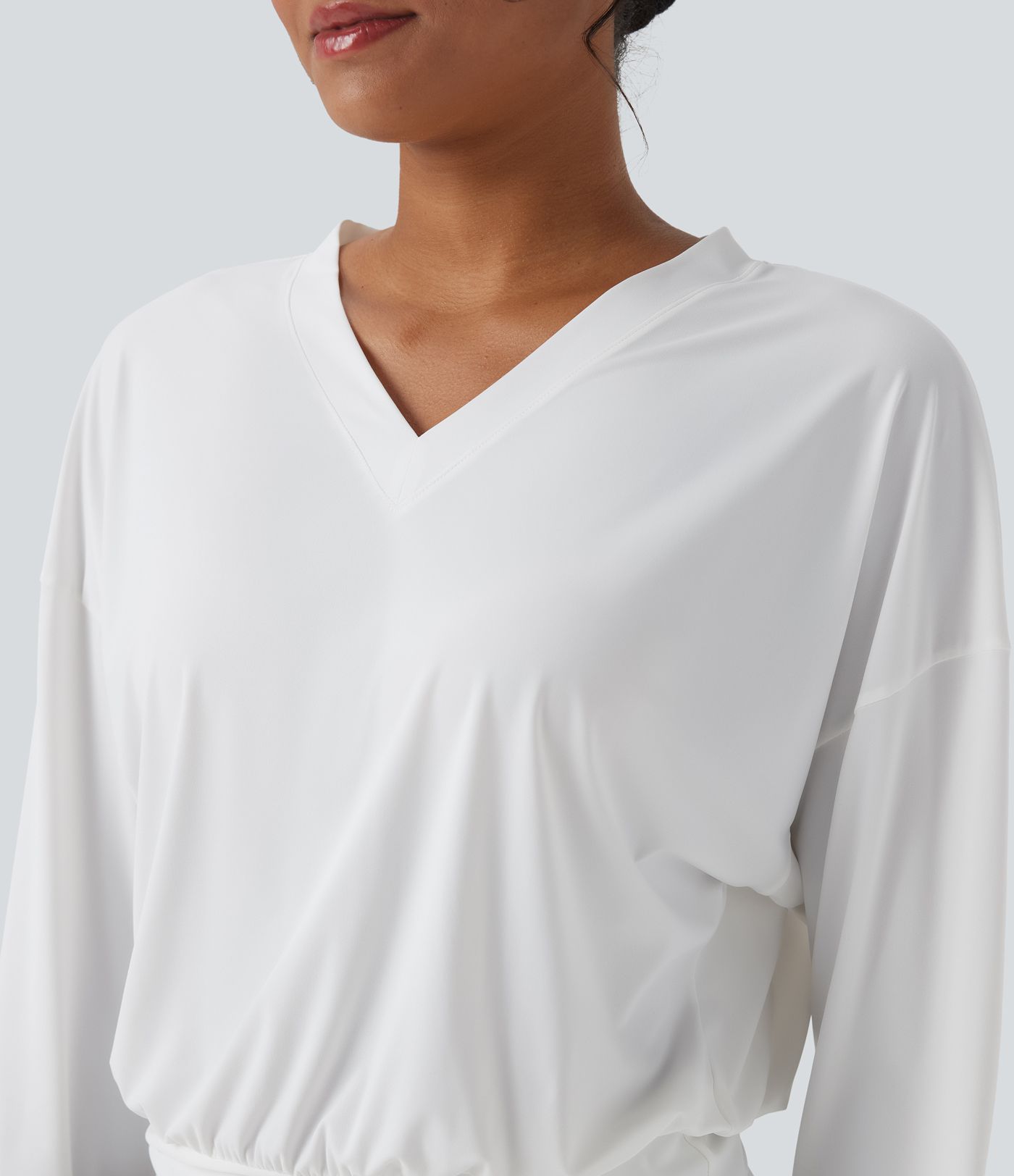 Oversized Yoga-Sport-Top mit V-Ausschnitt und Cool-Touch - schnelltrocknend