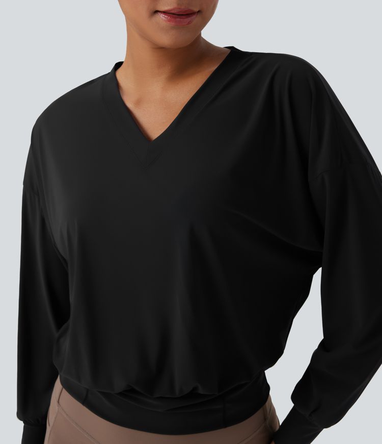 V-neck Oversized Cool Touch Quick Dry Yoga Sports Top