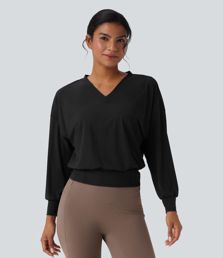 V-neck Oversized Cool Touch Quick Dry Yoga Sports Top