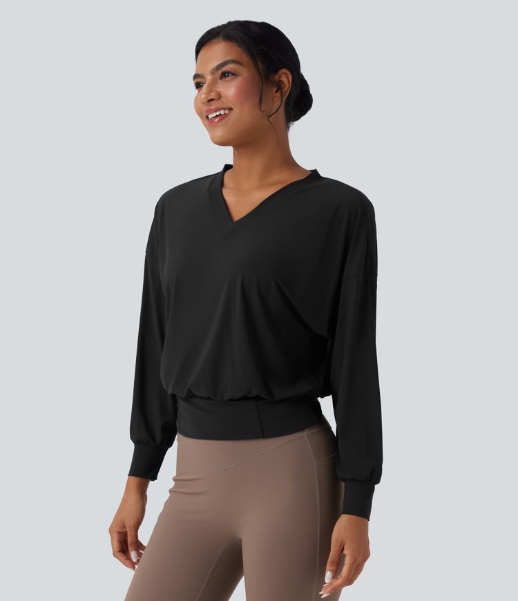 V-neck Oversized Cool Touch Quick Dry Yoga Sports Top