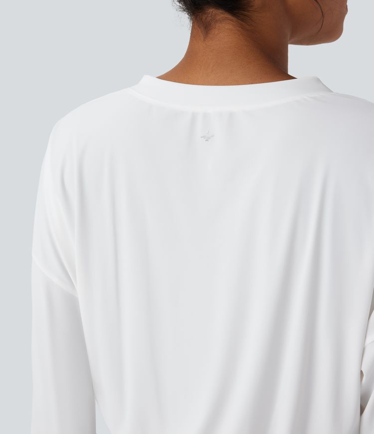 Oversized Yoga-Sport-Top mit V-Ausschnitt und Cool-Touch - schnelltrocknend