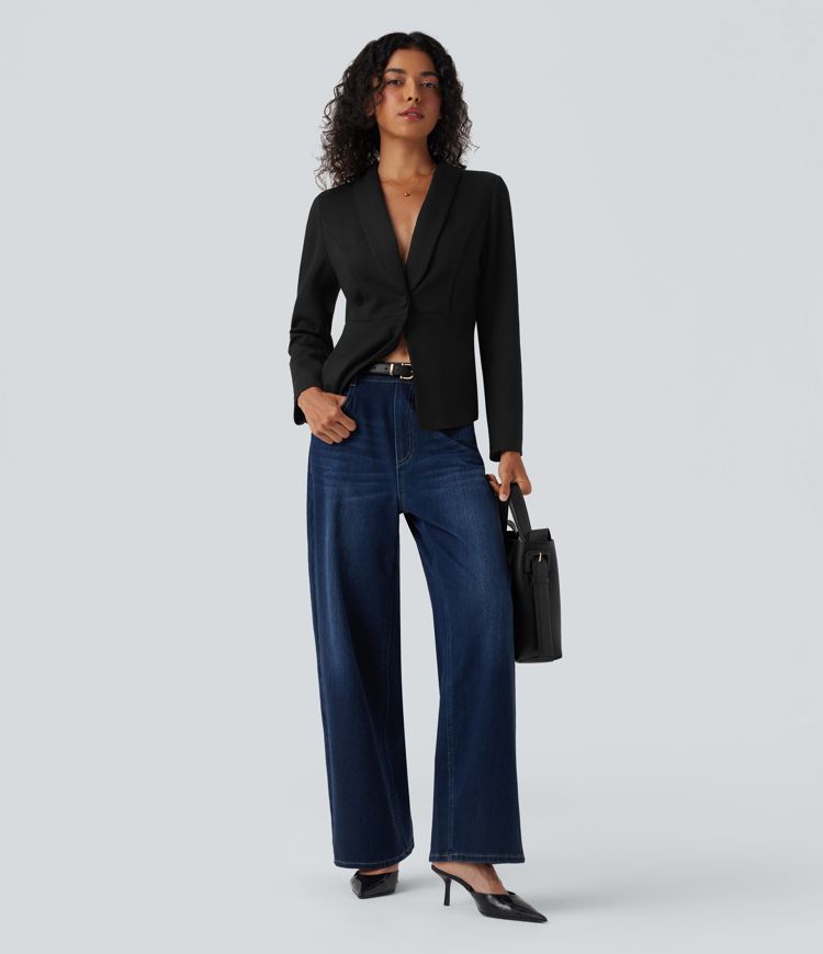 Shawl Collar Long Sleeve Work Blazer