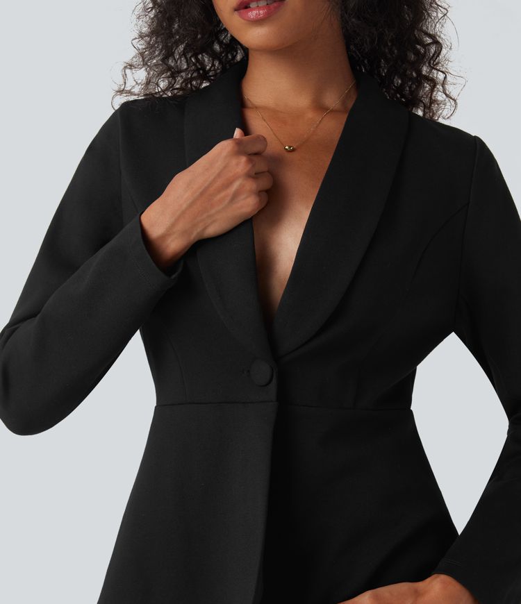 Shawl Collar Long Sleeve Work Blazer