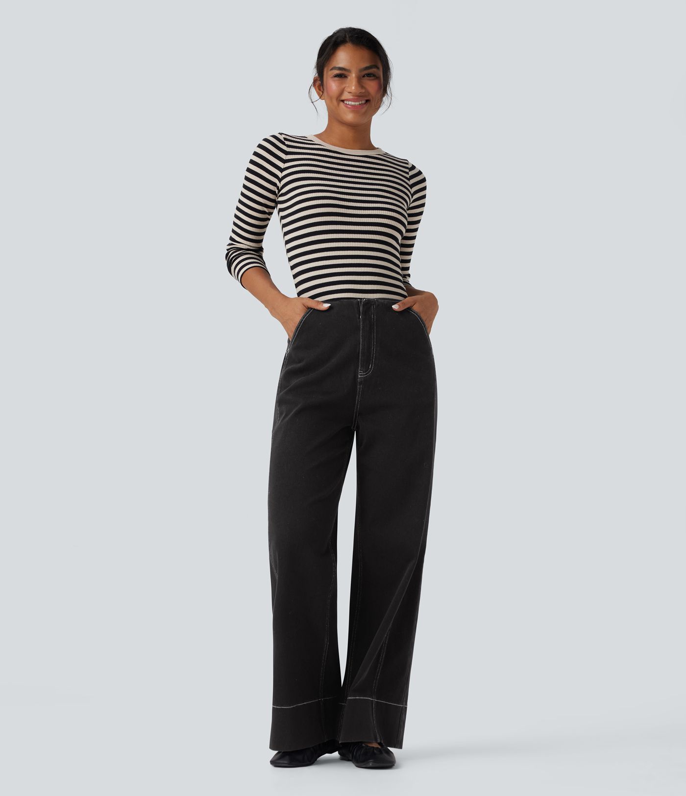 Halara Flex™ High Waisted Casual Baggy Jeans with Pockets