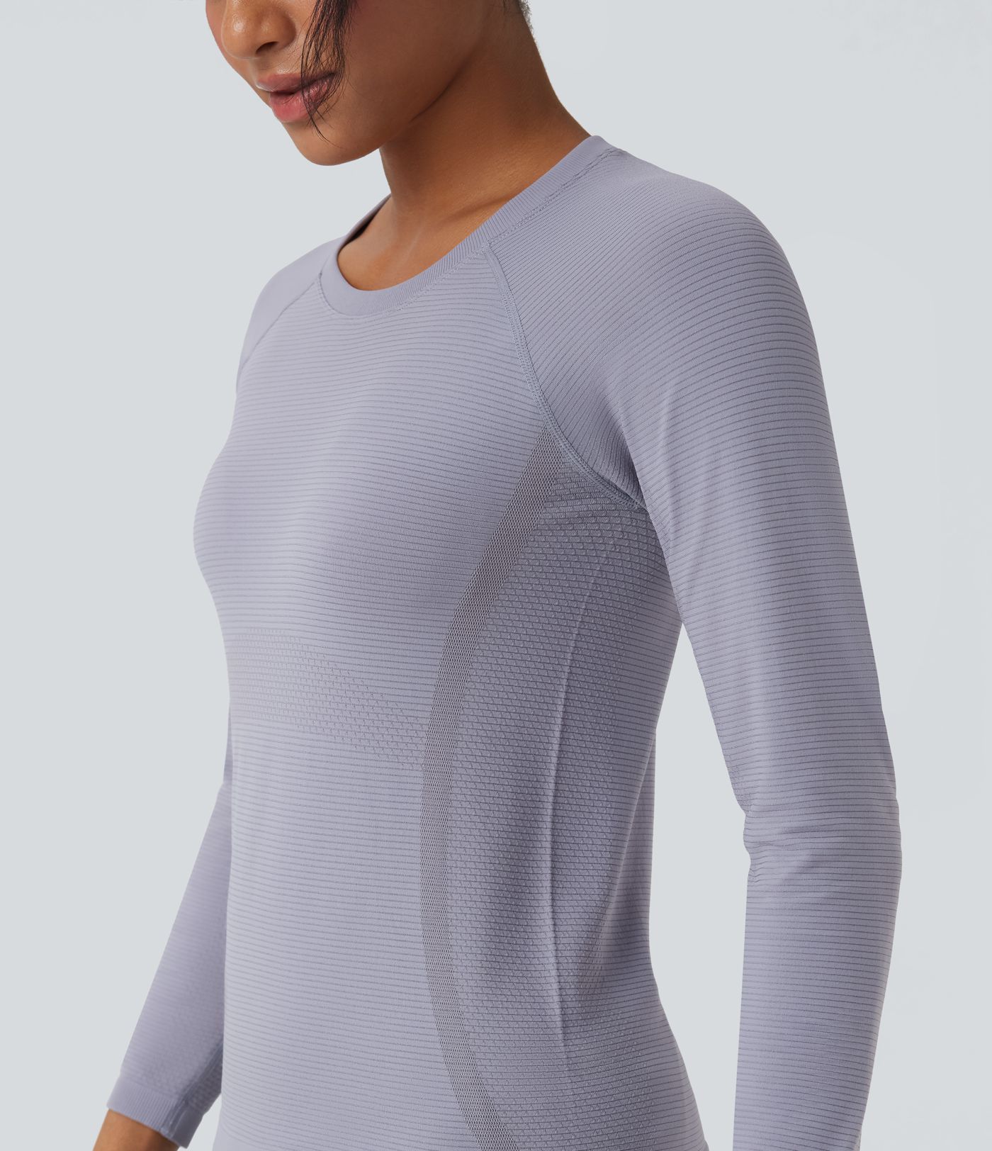 OneForm Seamless Flow Round Neck Raglan Long Sleeve Workout Sports Top