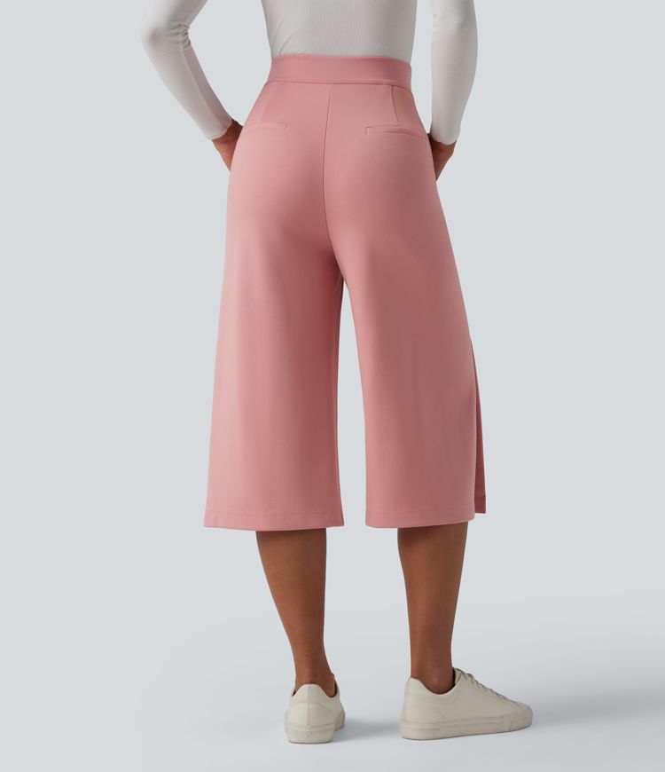 Halara Flex™ High Waisted Wide Leg Capri Suit Work Pants with Pockets