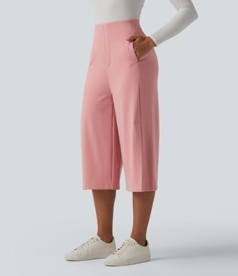 Halara Flex™ High Waisted Wide Leg Capri Suit Work Pants with Pockets