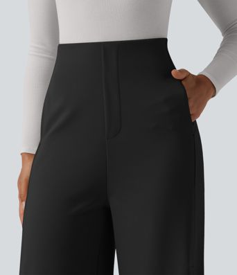 Halara Flex™ High Waisted Wide Leg Capri Work Pants with Pockets