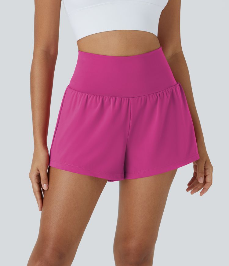 SoftlyZero™ Airy Super High Waisted Cool Touch Yoga Running Shorts with Pockets
