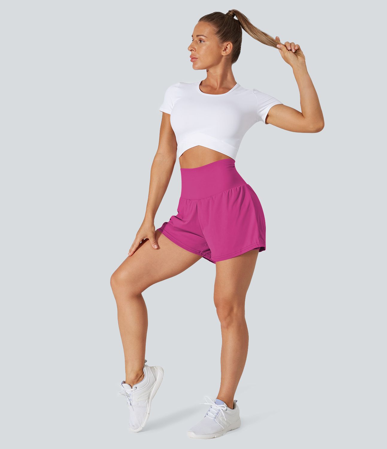 SoftlyZero™ Airy Super High Waisted Cool Touch Yoga Running Shorts with Pockets