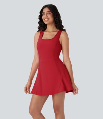 SoftlyZero™ Airy U Neck 2-in-1 Pocket Mini Cool Touch Dance Active Dress