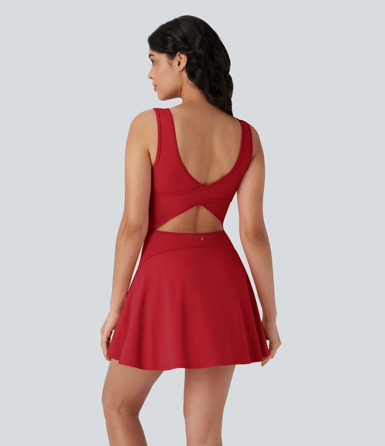 SoftlyZero™ Airy U Neck 2-in-1 Pocket Mini Cool Touch Dance Active Dress