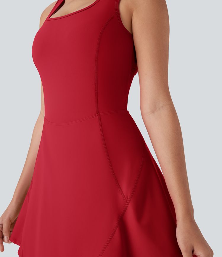 SoftlyZero™ Airy U Neck 2-in-1 Pocket Mini Cool Touch Dance Active Dress