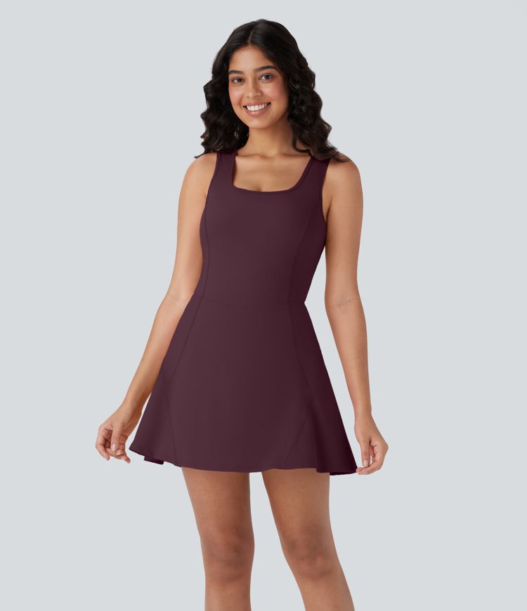 SoftlyZero™ Airy U Neck 2-in-1 Pocket Mini Cool Touch Dance Active Dress